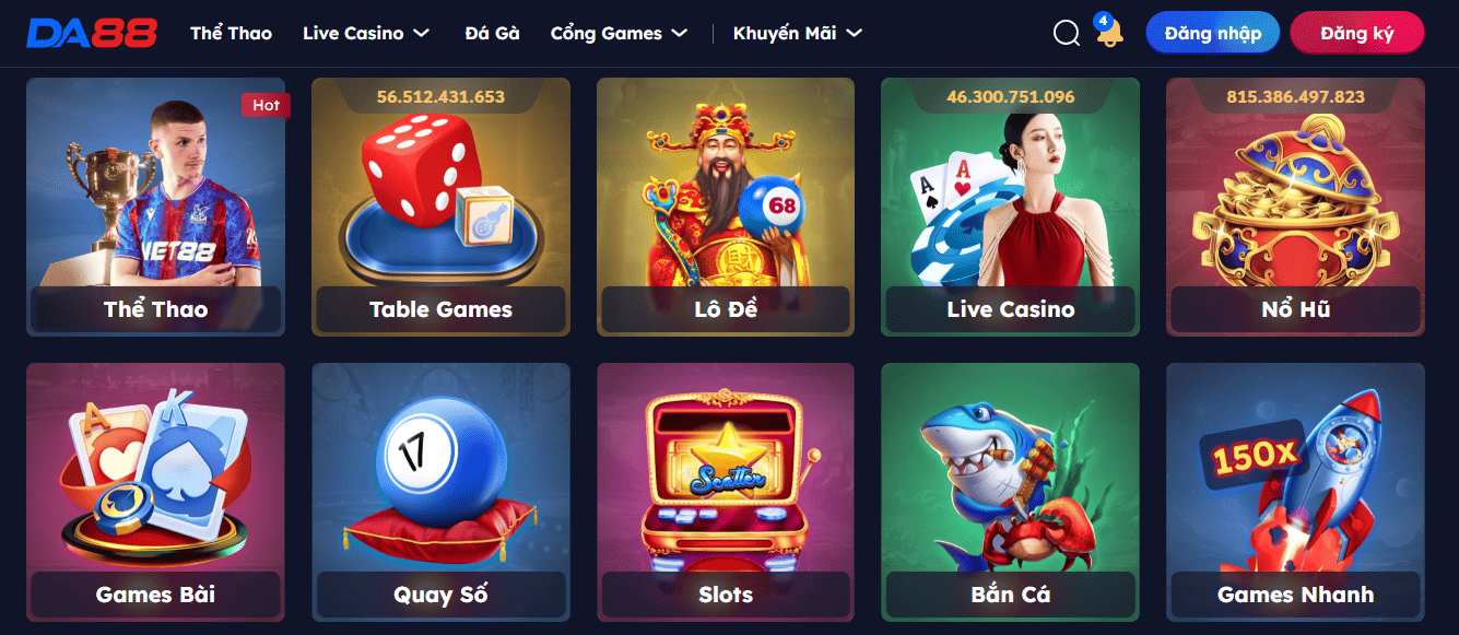 Thông tin sơ lược về nhà cái DA88 đình đám